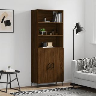 kõrge kapp, pruun tamm, 69,5 x 34 x 180 cm, tehispuit