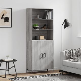 kõrge kapp, hall Sonoma tamm, 69,5 x 34 x 180 cm, tehispuit