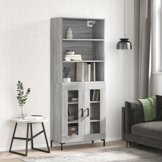 kõrge kapp, hall Sonoma tamm, 69,5 x 34 x 180 cm, tehispuit