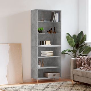 Высокий шкаф, бетонно-серый, 69,5 x 32,5 x 180 см, искусственное дерево