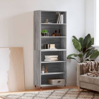kõrge kapp, hall Sonoma tamm, 69,5 x 32,5 x 180 cm, tehispuit