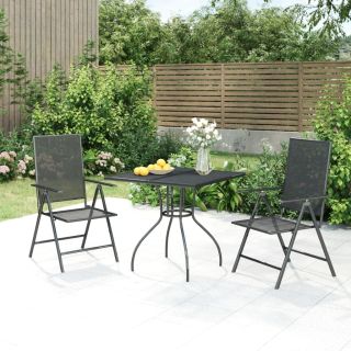 3-osaline aia söögimööbli komplekt, antratsiithall, teras