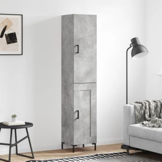 kõrge kapp, betoonhall, 34,5x34x180 cm, tehispuit