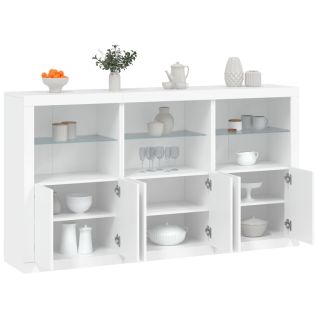 puhvetkapp LED-tulega, valge, 181,5 x 37 x 100 cm