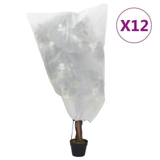 pingutusnööriga taime fliiskatted 12 tk, 70 g/m², 0,8x0,8 m