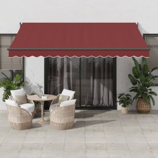 automaatselt sissetõmmatav varikatus, veinipunane, 400x300 cm