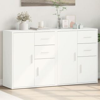 puhvetkapid 2 tk, valge, 60 x 31 x 70 cm, tehispuit