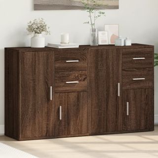 Буфеты 2 шт., коричневый дуб, 60 x 31 x 70 см, искусственное дерево