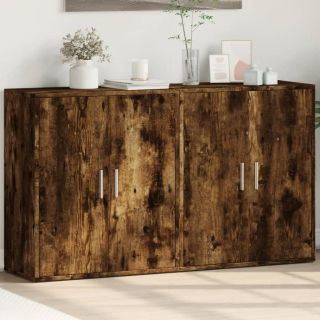 puhvetkapid 2 tk, suitsutatud tamm, 60 x 31 x 70 cm, tehispuit