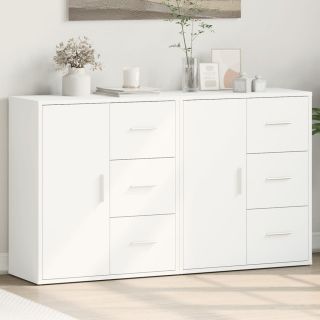 puhvetkapid 2 tk, valge, 60 x 31 x 70 cm, tehispuit
