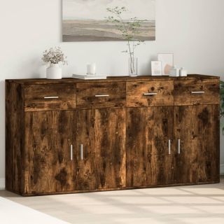 puhvetkapid 2 tk, suitsutatud tamm, 79 x 38 x 80 cm, tehispuit