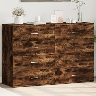 puhvetkapid 2 tk, suitsutatud tamm, 60x39x80 cm, tehispuit