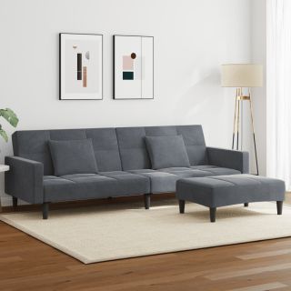 2-kohaline diivanvoodi jalapingiga, tumehall, samet