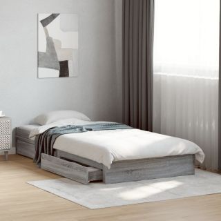 voodiraam sahtlitega, hall Sonoma tamm, 90 x 190 cm, tehispuit