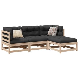 4-osaline aiadiivani komplekt, männipuit