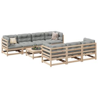 8-osaline aiadiivani komplekt patjadega, männipuit