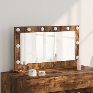 Käimise Peegel Suitsune tamm, hõbedane Puit, klaas 80 x 45 cm