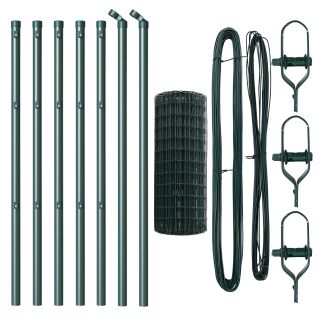Euro Aed koos 7 Postiga 0.4x10 m Galvaniseeritud Terasest Roheline