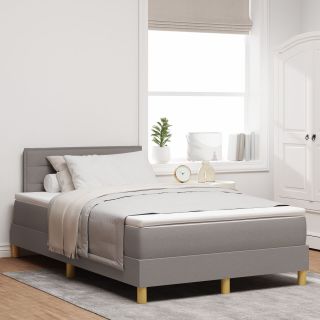 Box spring voodi madratsiga kahvatu 120x200 cm kangas