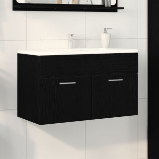 Vannitoa Kraani Kapp Must Tamme 90x38,5x46 cm Töödeldud Puit
