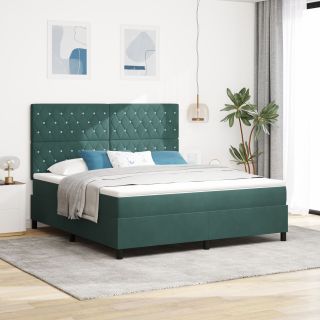 Kasti Vedru Voodi Mattress Tumedas Rohelises Super Kuningas Samet
