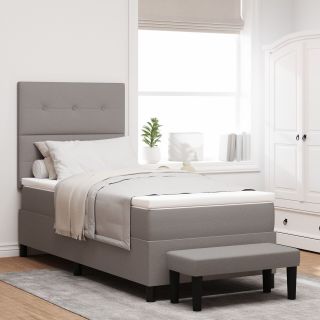 Kasti vedruvoodi koos madratsi ja pingiga Taupe 100x200 cm Kangas