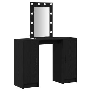 Tualettlaud LED Valgustitega Must Tamme 102x33x135 cm