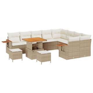 12 tükiline aiamööblikomplekt padjadega, beež polü rattan akatio,3 tükiline aiamööblikomplekt padjadega, beež polü rattan akatio