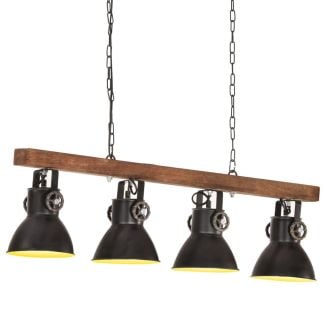 tööstuslik laelamp, must, E27, mangopuit