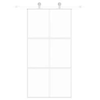 liuguks, valge, 102,5 x 205 cm, karastatud klaas ja alumiinium