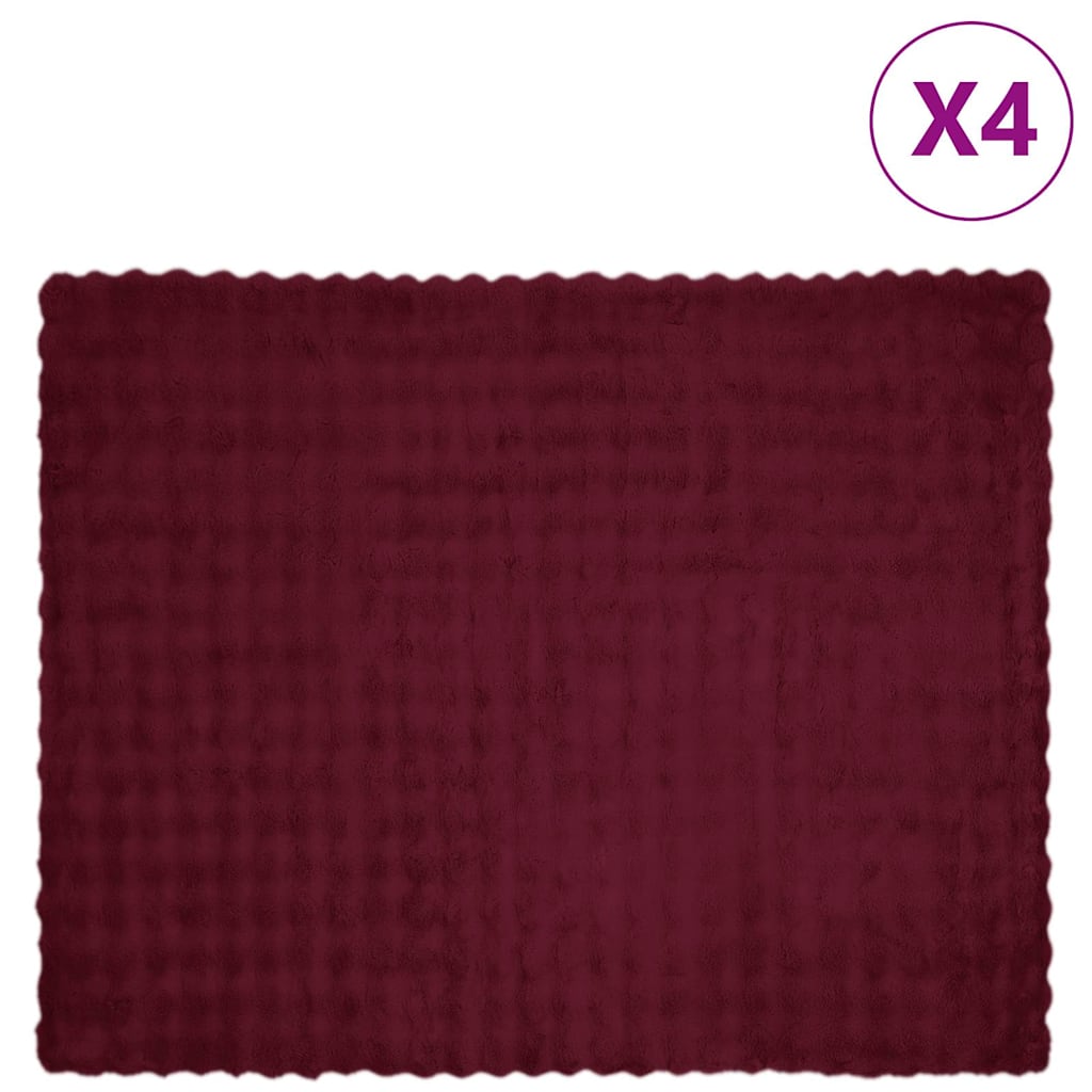 Valejõhvikaristu tekk 4 pcs Bordeaux punane 130 x 150 cm
