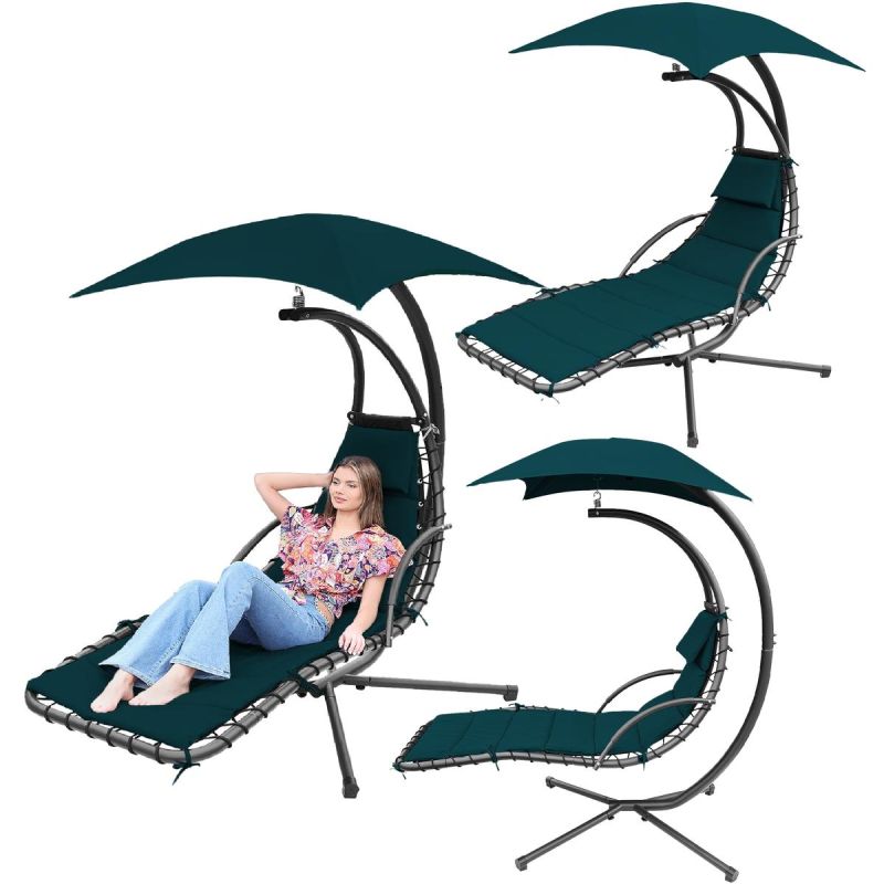 SWING ROCKING CHAIR WITH UMBRELLA LISBON TURQUOISE