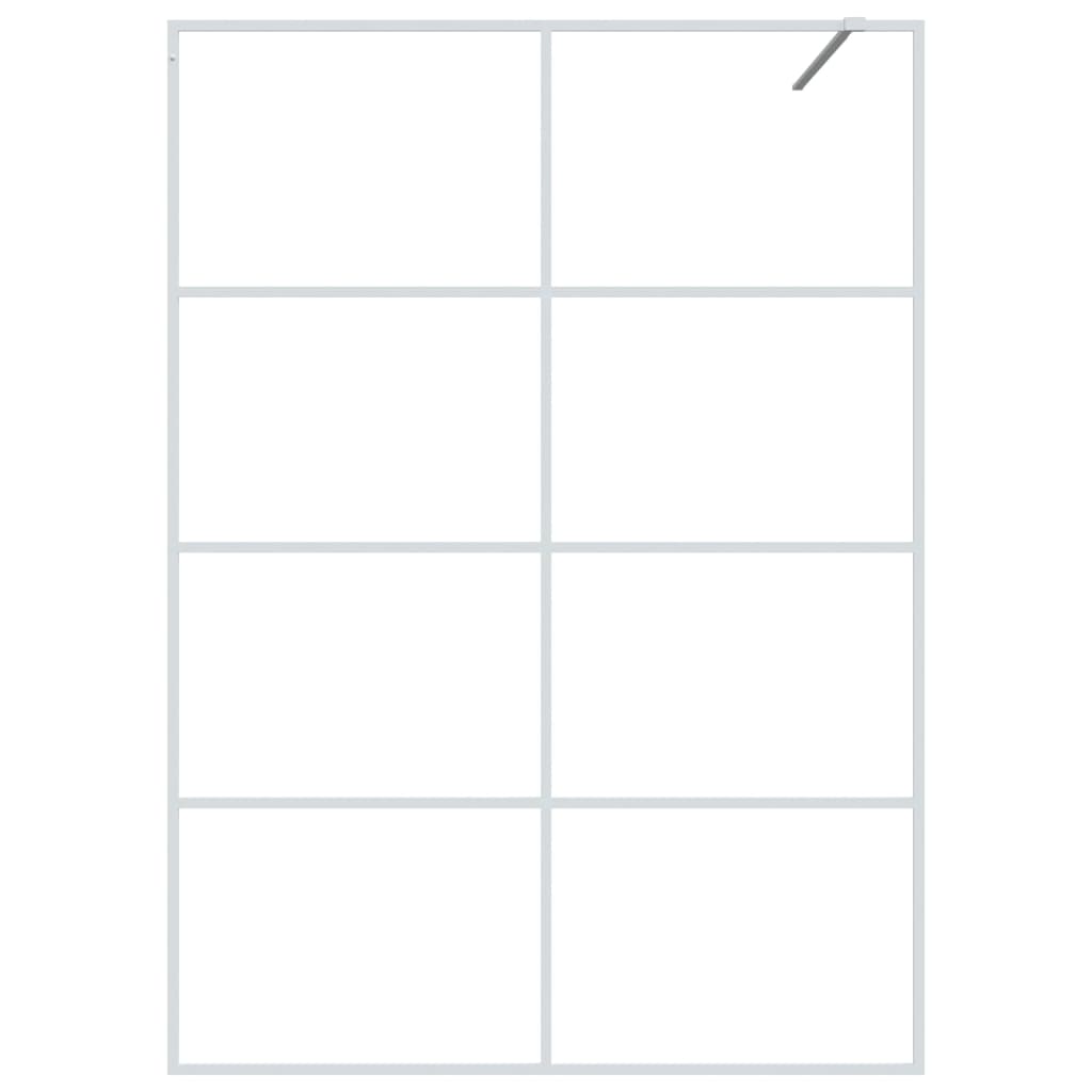 Стенка для душевого уголка, белая, 140 x 195 см, прозрачное ESG-стекло