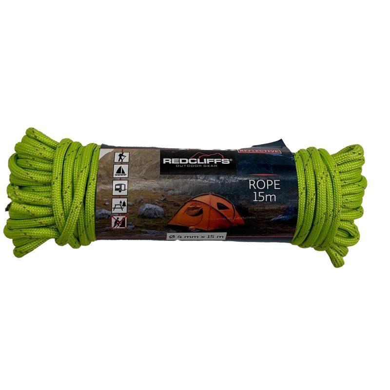 REFLECTIVE TRAVEL ROPE 15M GREEN REDCLIFFS