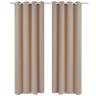 Светонепроницаемые шторы 2 шт. с металлическими люверсами 135 x 175 см, кремовые