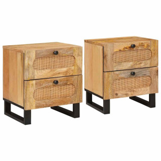 Öölambi kapp 2 pcs Neutraalne 40 x 33,5 x 46 cm Tugev mango puu