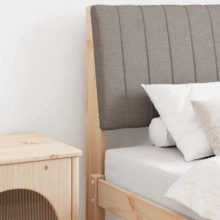 Polsterdatud voodiots Pruunikashall 80 cm Tahke mänd