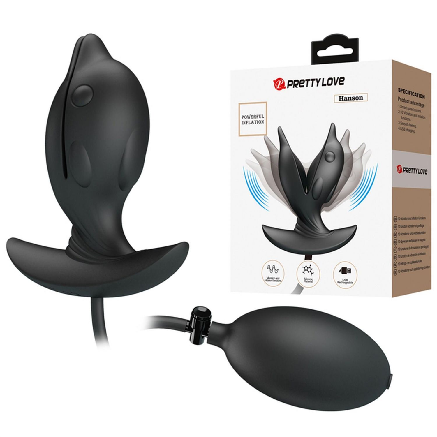 PRETTY LOVE - Hanson, täispuhutav 10 vibratsioonifunktsiooniga