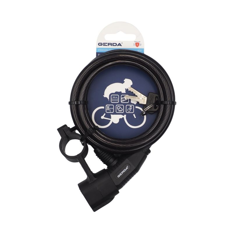 Gerda bicycle lock, cable with carrying handle, type S, Flex 1500/8A 0SFLU150008 06A2YP
