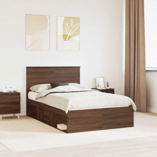 Voodi raam peaga Pruun tamme 120 x 190 cm Tahke mänd