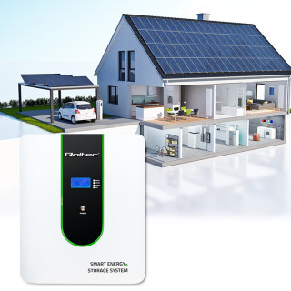 Qoltec Stable Energy storage LiFePO4 |5.12kWh | 51.2V | 100Ah | BMS| LCD
