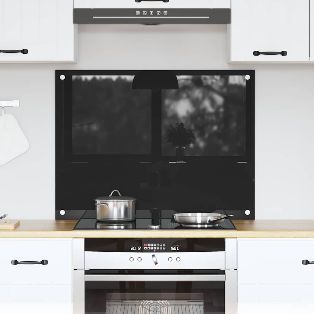 Kögi Splashback Must 80 x 60 x 0.8 cm karastatud klaas