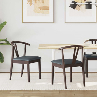 Söögitool 2 pcs Helepruun ja must Paks Kautsukipuit