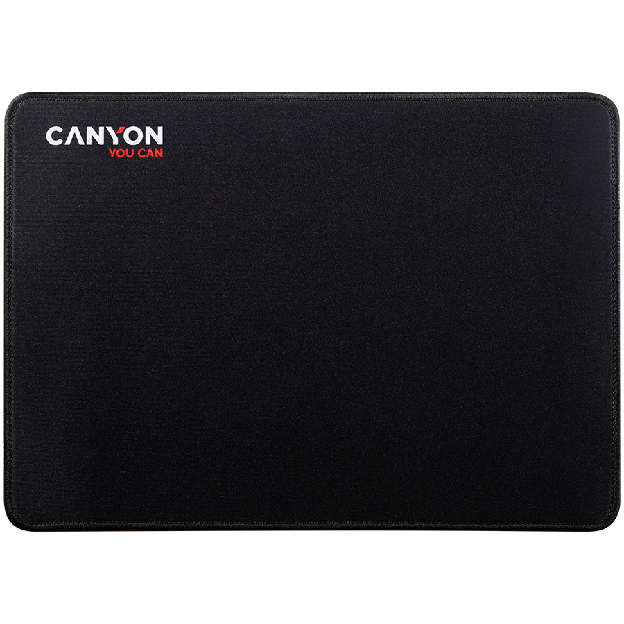 CANYON MP-4 Коврик для мыши, 350x250x3мм, Multipandex, полностью черный с логотипом (не игровой), блистерная упаковка