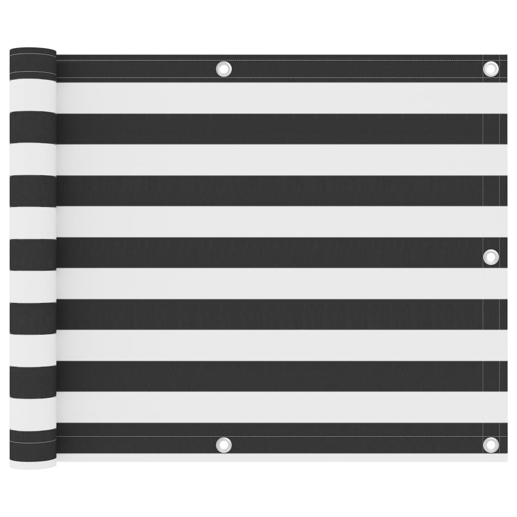 rõdusirm, antratsiithall ja valge, 75 x 400 cm, oxford-kangas