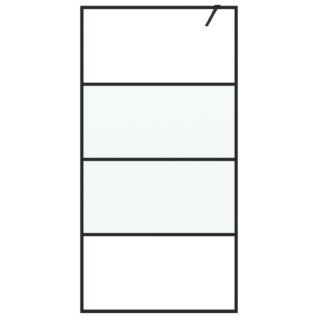 Душевая стенка, черная, 100 x 195 см, полуматовое ESG-стекло