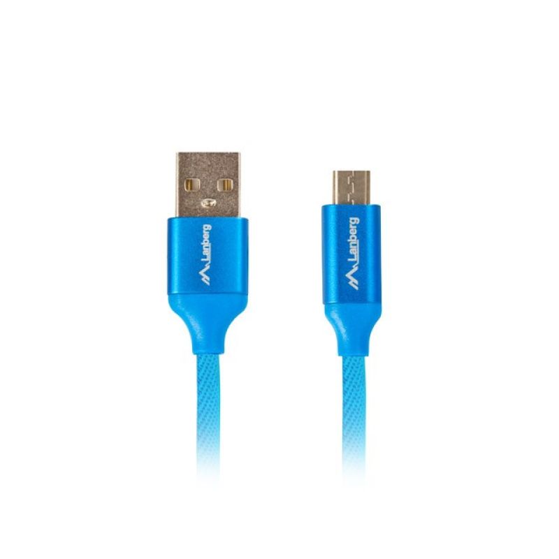 Lanberg Premium Cable CA-USBM-20CU-0010-BL (USB 2.0 - Micro USB type B; 1m; blue)