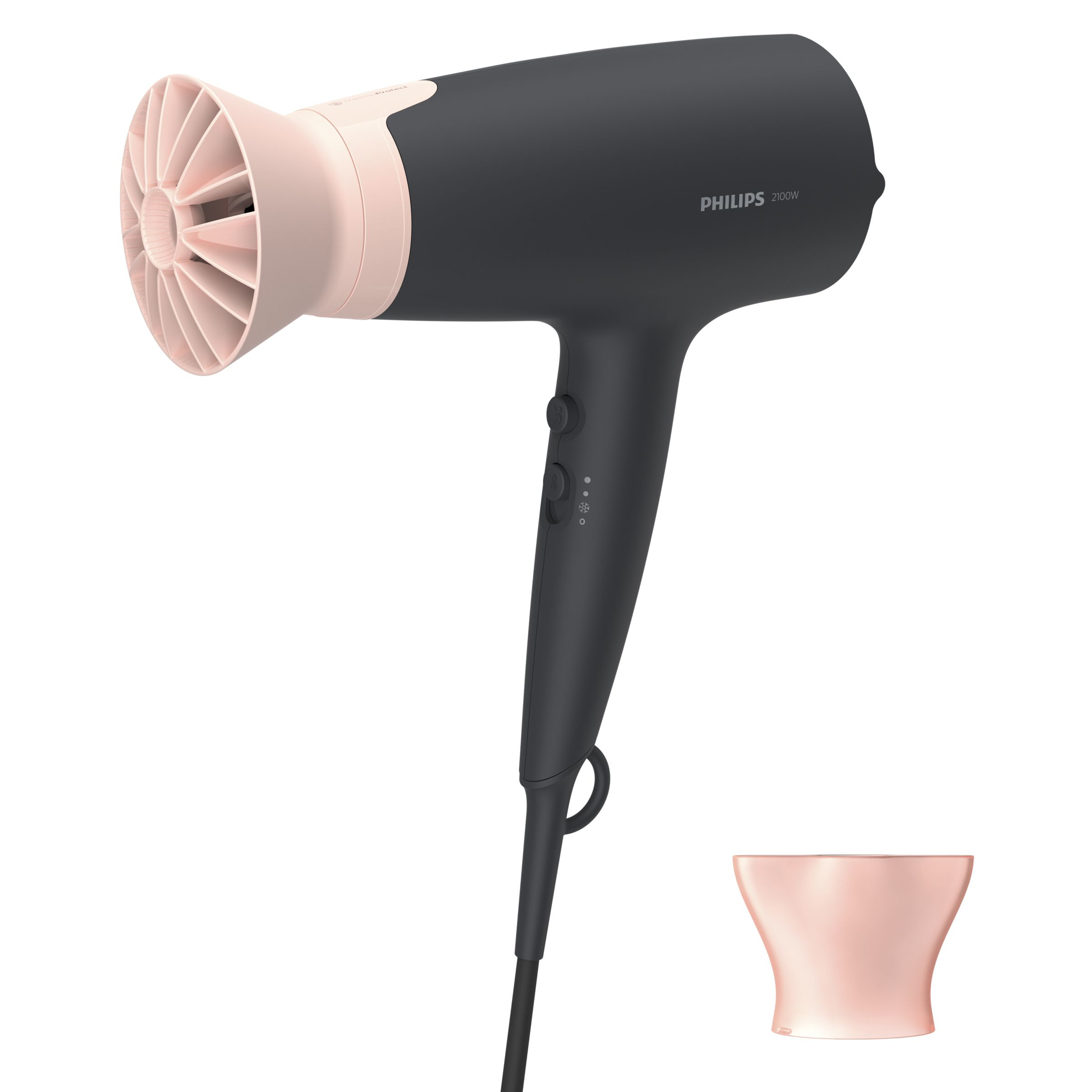 Philips 3000 series Hair Dryer BHD350/10, 2100W, 6 heat and speed settings, Advanced ionizing care, ThermoProtect Supplement