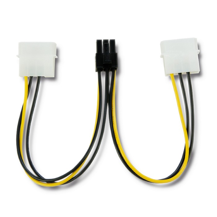 Qoltec Cable adapter 2x MOLEX female/ PCI-E 6pin | 15cm