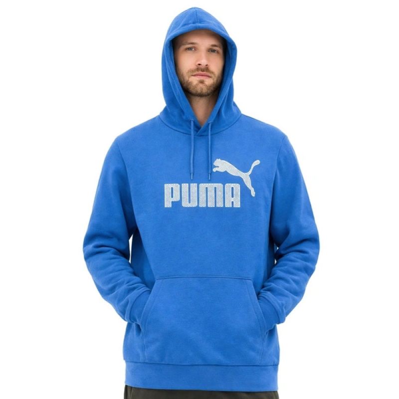 Puma men's blue cotton kangaroo hoodie